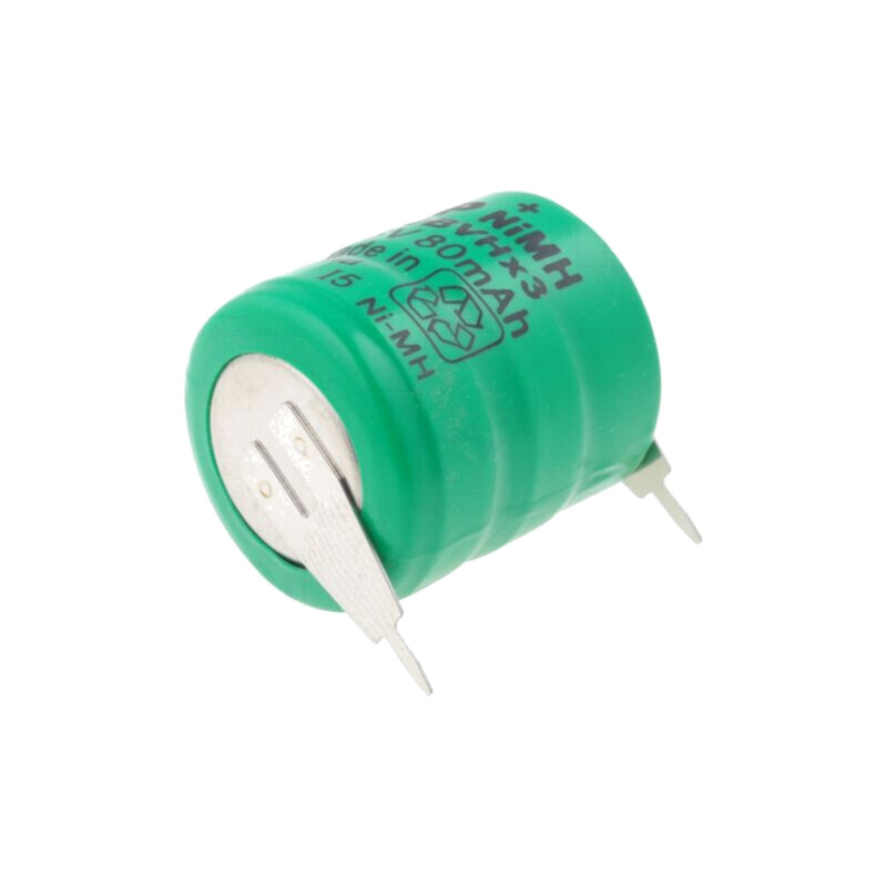 Acumul: Ni-MH; 3,6V; 80mAh; 2pin; Ø16x18mm; Temp: -20÷65°C