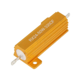 Rezistor: bobinat; cu radiator; 330Ω; 50W; ±1%; 50ppm/°C; pt.lipit