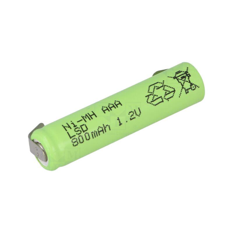 Acumul: Ni-MH; AAA,R3; 1,2V; 800mAh; urechi pentru lipire Acumul: Ni-MH; AAA,R3; 1,2V; 800mAh; urechi pentru lipire