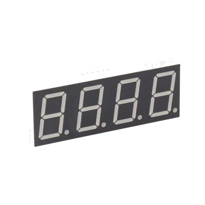 Afişaj: LED; cu 7 segmente; 20,4mm; 0,8"; Nr.car: 4; roşie; 45÷90mcd