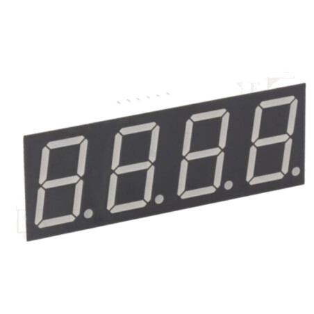 Afişaj: LED; cu 7 segmente; 20,4mm; 0,8"; Nr.car: 4; roşie; 45÷90mcd