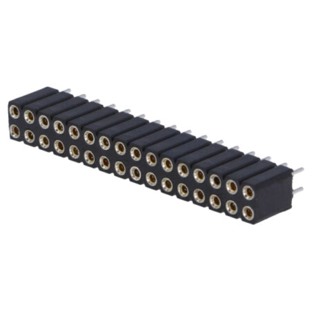 Conector: şiruri pini; soclu; mamă; PIN: 32; drept; THT; 2,54mm; 2x16