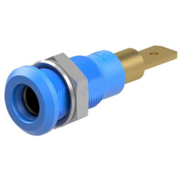 Conector: banană 4mm; soclu; 25A; 30VAC; 60VDC; albastră; aurit