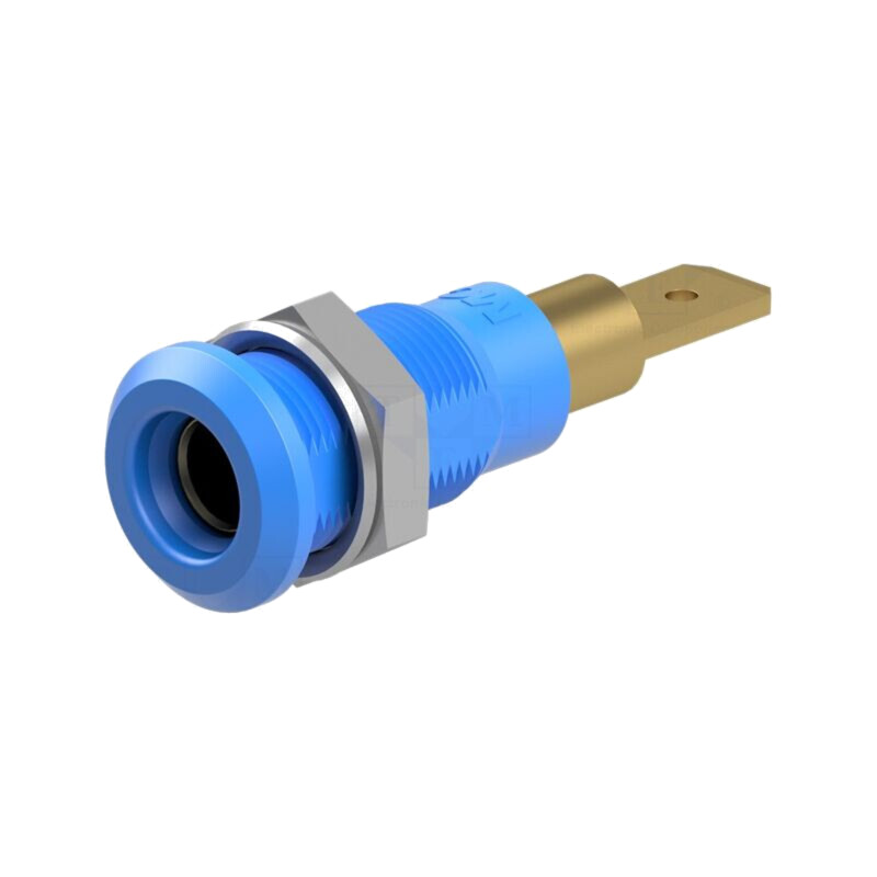 Conector: banană 4mm; soclu; 25A; 30VAC; 60VDC; albastră; aurit