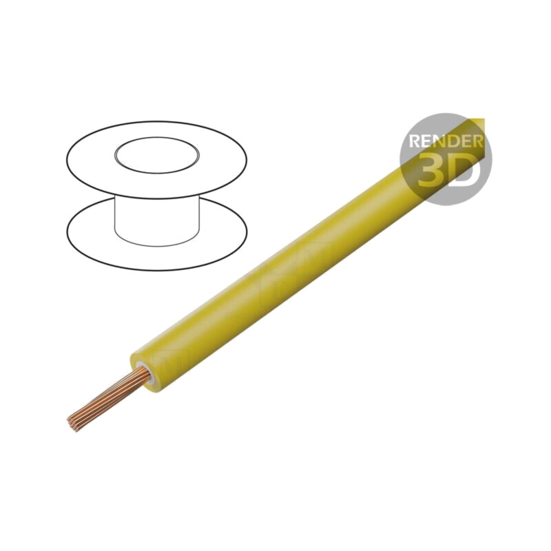 Cablu; litat; Cu; 0,75mm2; PVC; galben; 1000V; 100m; Clasa: 6 Cablu; litat; Cu; 0,75mm2; PVC; galben; 1000V; 100m; Clasa: 6