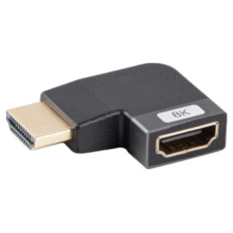 Adapter; HDMI socket,HDMI plug 90° left/right; HDMI 2.1; silver