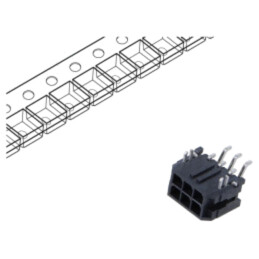 Conector: cablu-placă; soclu; tată; PIN: 6; Micro-Fit 3.0; 3mm; 2x3