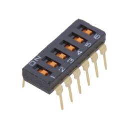 Comutator: DIP-SWITCH; Număr secţiuni: 6; ON-OFF; 0,025A/24VDC