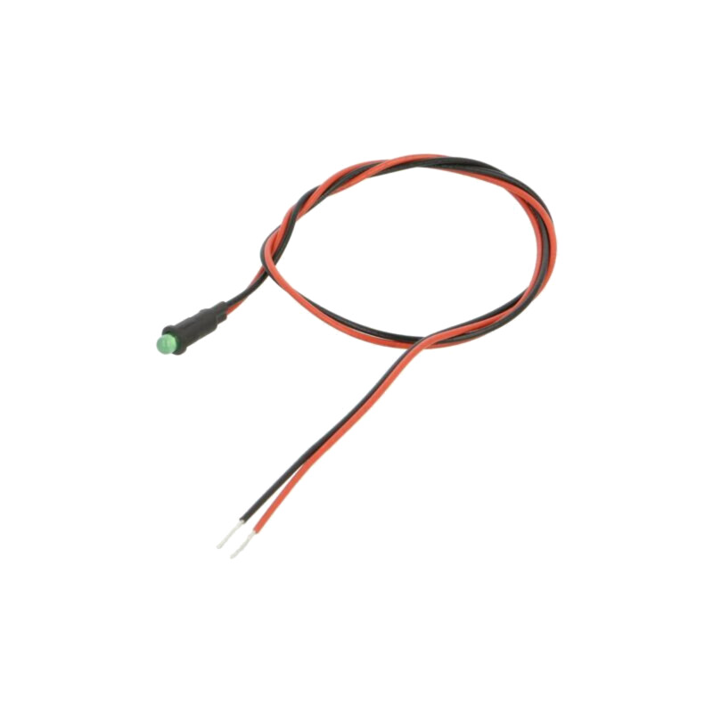 Lampă de control: LED; verde; 2,1VDC; PM3; cabluri; 300mm; plastic Lampă de control: LED; verde; 2,1VDC; PM3; cabluri; 300mm; plastic