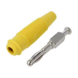 Conector: banană 4mm; mufă; 32A; 60VDC; galbenă; neizolat; pe cablu