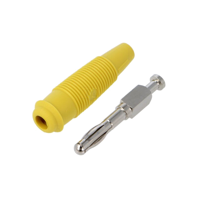 Conector: banană 4mm; mufă; 32A; 60VDC; galbenă; neizolat; pe cablu