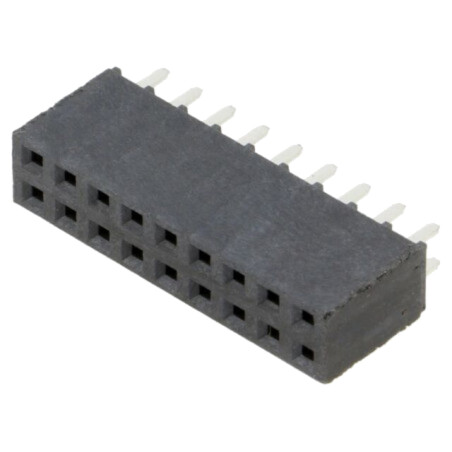Conector: şiruri pini; soclu; mamă; PIN: 18; drept; THT; 2,54mm; 2x9