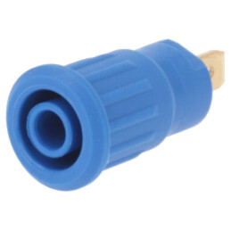 Conector: banană 4mm; soclu; 24A; 1kV; albastră; aurit; cu izolaţie