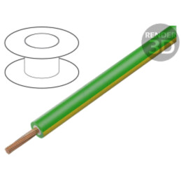 Cablu; litat; Cu; 0,5mm2; PVC; galben-verde; 1000V; 100m; Clasa: 6