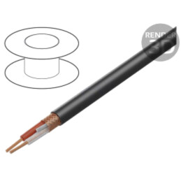 Cablu: cablu pentru microfon; BiTsound®; 2x0,23mm2; negru; Cu