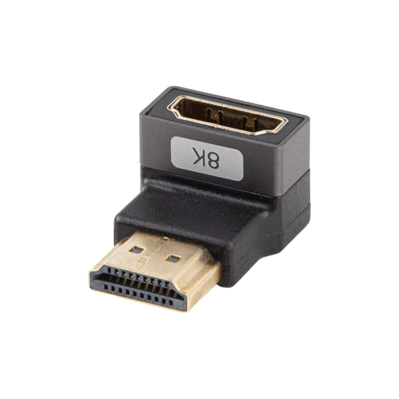 Adapter; HDMI socket,HDMI plug 90° up/down; HDMI 2.1; silver Adapter; HDMI socket,HDMI plug 90° up/down; HDMI 2.1; silver