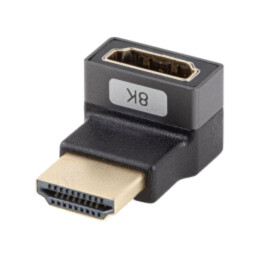 Adapter; HDMI socket,HDMI plug 270° up/down; HDMI 2.1; silver