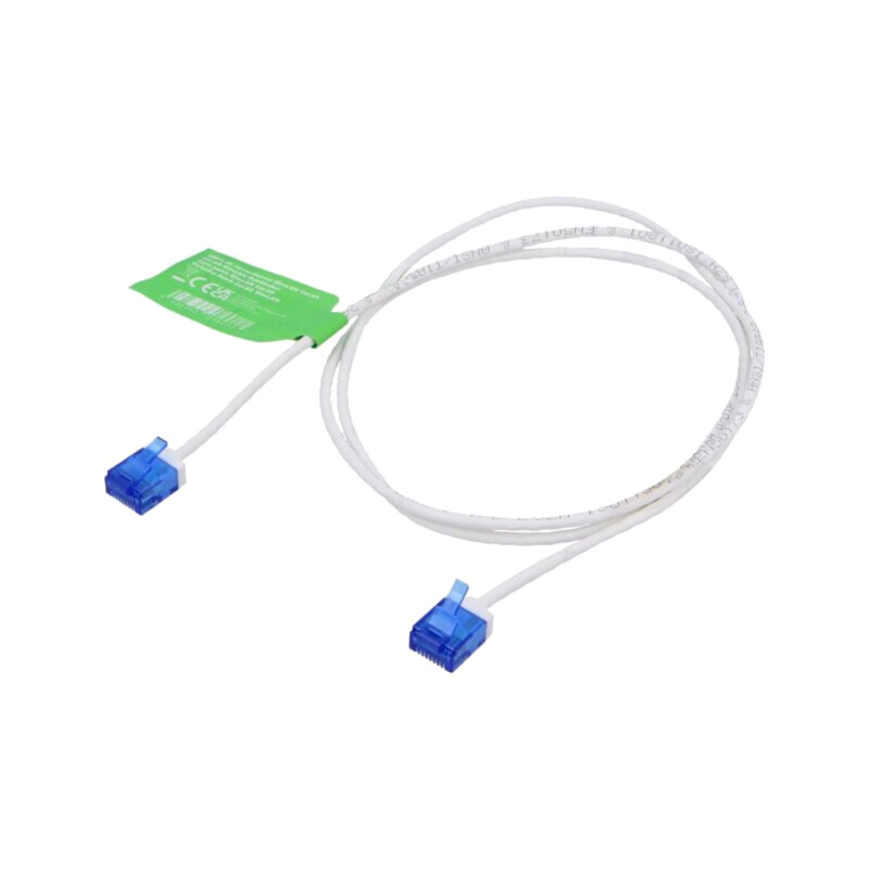 Patch cord; RJ45 mufă,din ambele părţi; U/UTP; 6a; litat; Cu; alb