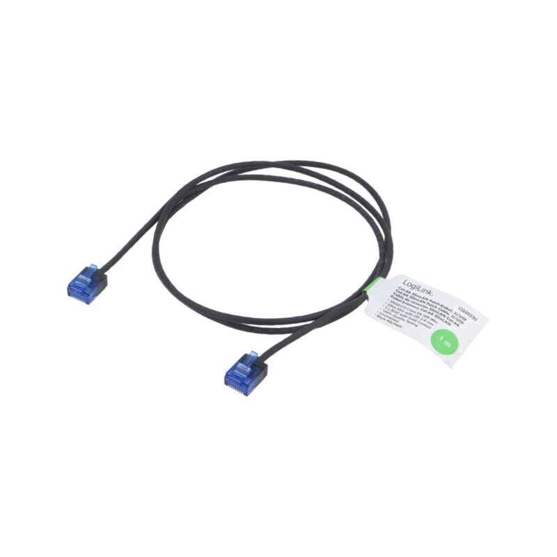 Patch cord; RJ45 mufă,din ambele părţi; U/UTP; 6a; litat; Cu; 1m