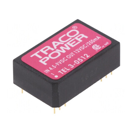 Convertor DC/DC 3W 4.5-9V la 12V 250mA DIP24 | Electronic-mag.ro | Componente Electronice