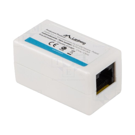 Cuplor RJ45; albă; Cat: 5e; RJ45 soclu,din ambele părţi