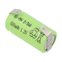 Acumul: Ni-MH; 2/3AA; 1,2V; 600mAh; urechi pentru lipire