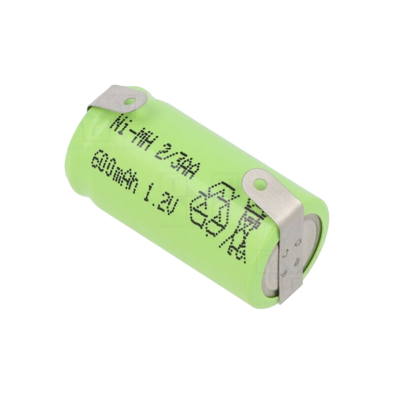 Acumul: Ni-MH; 2/3AA; 1,2V; 600mAh; urechi pentru lipire Acumul: Ni-MH; 2/3AA; 1,2V; 600mAh; urechi pentru lipire