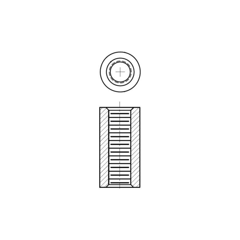 Piuliţă-distanţieră filetată; 38,1mm; Filet int: UNC4-40 Piuliţă-distanţieră filetată; 38,1mm; Filet int: UNC4-40