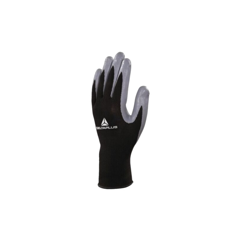 Mănuşi de protecţie; Dimensiune: 8; gri-neagră; nitril,poliester Mănuşi de protecţie; Dimensiune: 8; gri-neagră; nitril,poliester