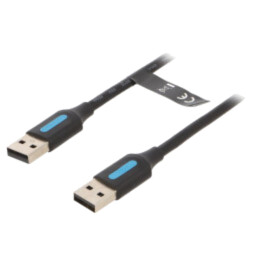 Cablu; USB 2.0; USB A mufă,din ambele părţi; nichelat; 0,5m; PVC