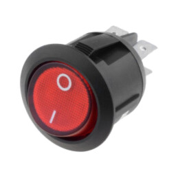 ROCKER; DPST; Poz: 2; ON-OFF; 10A/250VAC; roşie; lampă cu neon; 230V