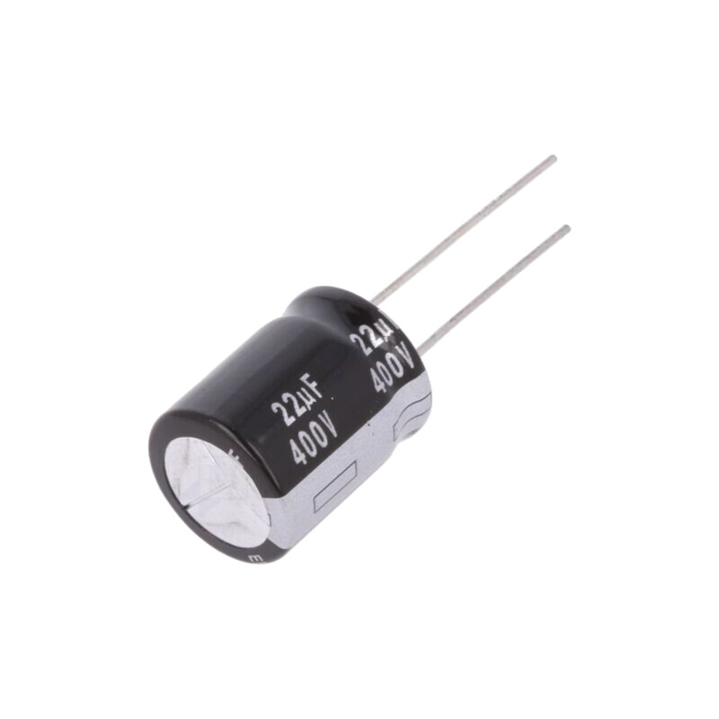 Condensator: electrolitic; THT; 22uF; 400VDC; Ø16x20mm; ±20%; 5000h