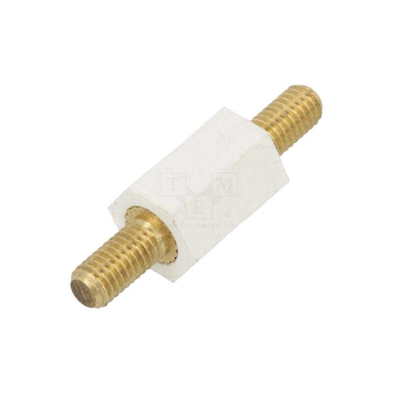 Bucşă izolantă; Lung: 15mm; UL94V-2; poliamidă; Corp: albă Bucşă izolantă; Lung: 15mm; UL94V-2; poliamidă; Corp: albă