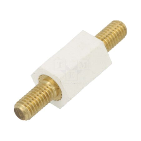 Bucşă izolantă; Lung: 15mm; UL94V-2; poliamidă; Corp: albă