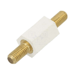 Bucşă izolantă; Lung: 15mm; UL94V-2; poliamidă; Corp: albă