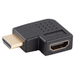 Adapter; HDMI socket,HDMI plug 90° left/right; HDMI 2.0; black
