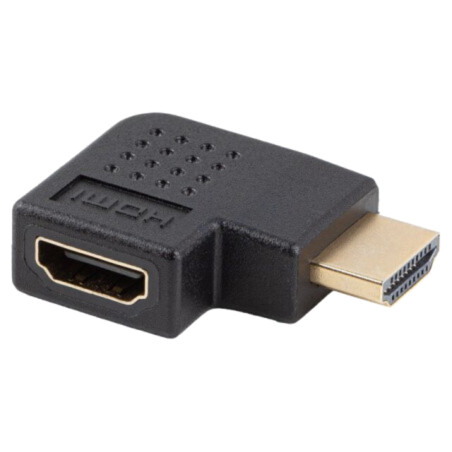 Adapter; HDMI socket,HDMI plug 270° left/right; HDMI 2.0; black
