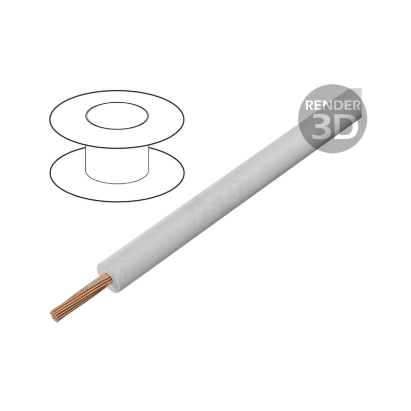 Cablu; litat; Cu; 0,4mm2; PVC; alb; 1000V; 100m; Clasa: 6; 1x0,4mm2 Cablu; litat; Cu; 0,4mm2; PVC; alb; 1000V; 100m; Clasa: 6; 1x0,4mm2