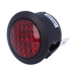 Lampă de control: LED; convex; roşie; 24VDC; Ø20mm; IP20; poliamidă