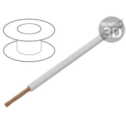 Cablu; FLRYW-B; 1x4mm2; litat; Cu; PVC; alb; 60V; 50m; Clasa: 5
