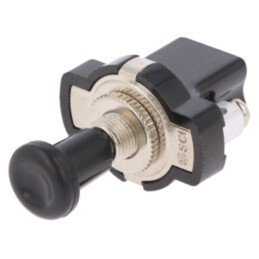 Comutator: push-pull; Poz: 2; 10A/12VDC; neagră; Ilum: fără; A3-5