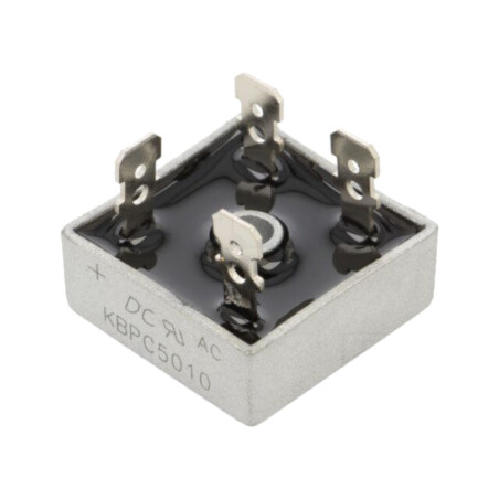 Punte redresoare: monofazat; Urmax: 1kV; If: 50A; Ifsm: 500A; MB-25