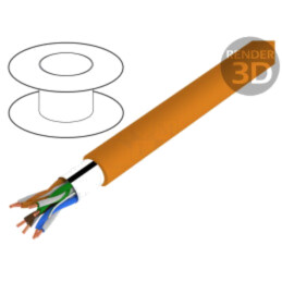 Cablu; BiTLAN,S/FTP; 4x2x23AWG; 6; transmisie de date; sârmă; Cu