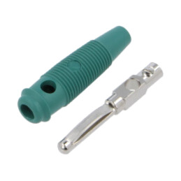 Conector: banană 4mm; mufă; 16A; 60VDC; verde; 3mΩ; 1,5mm2; nichelat