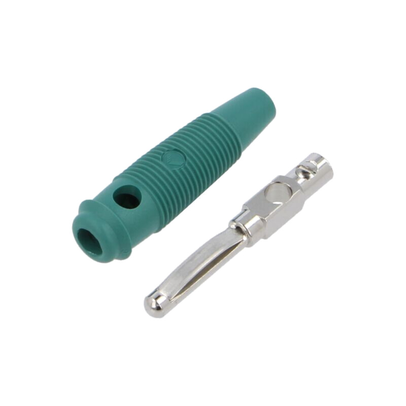 Conector: banană 4mm; mufă; 16A; 60VDC; verde; 3mΩ; 1,5mm2; nichelat Conector: banană 4mm; mufă; 16A; 60VDC; verde; 3mΩ; 1,5mm2; nichelat