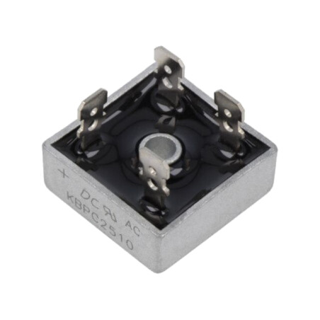 Punte redresoare: monofazat; Urmax: 1kV; If: 25A; Ifsm: 400A; MB-25