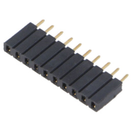 Conector: şiruri pini; soclu; mamă; PIN: 10; BL 1; 3A; 125V; drept
