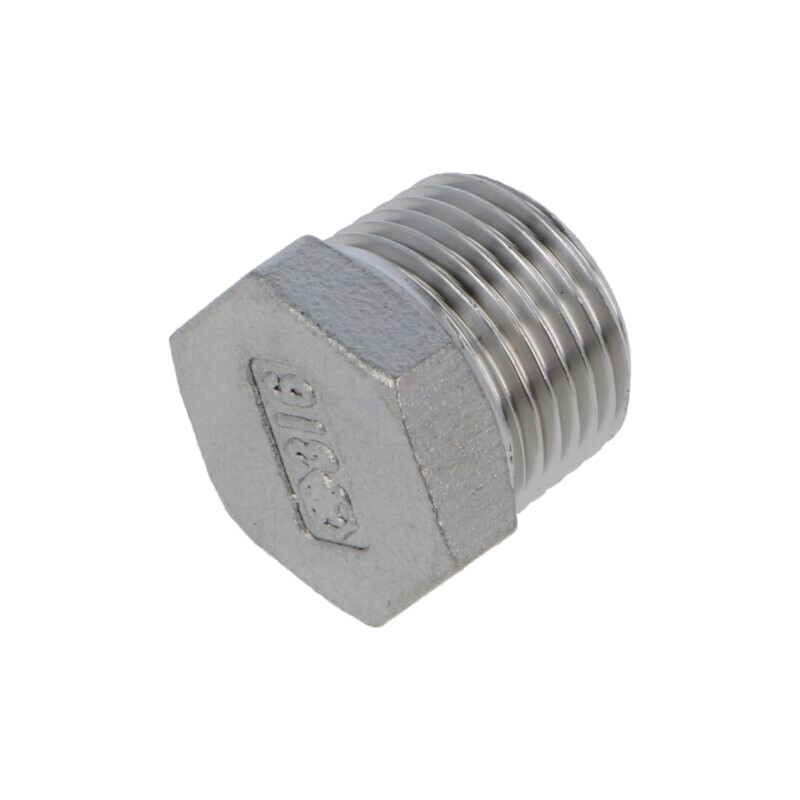 Dop filetat; max.10bar; Oţel rezistent la acizi AISI 316; 16mm Dop filetat; max.10bar; Oţel rezistent la acizi AISI 316; 16mm