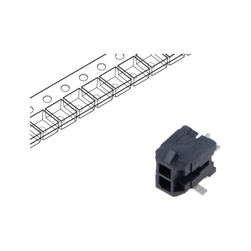 Conector: cablu-placă; soclu; tată; PIN: 2; Micro-Fit 3.0; THT; 3mm