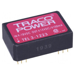 Convertor DC/DC 3W 9-18V la 15V/-15V DIP24 | Electronic-mag.ro | Componente Electronice